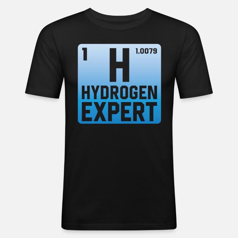 Hydrogen Expert Élément d’énergie hydrogène - T-shirt près du corps Homme - noir