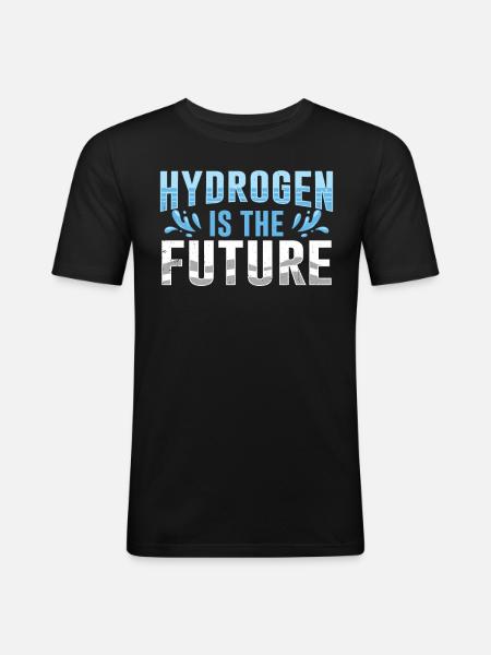 L’hydrogène est l’élément d’avenir L’hydrogène - T-shirt près du corps Homme - noir