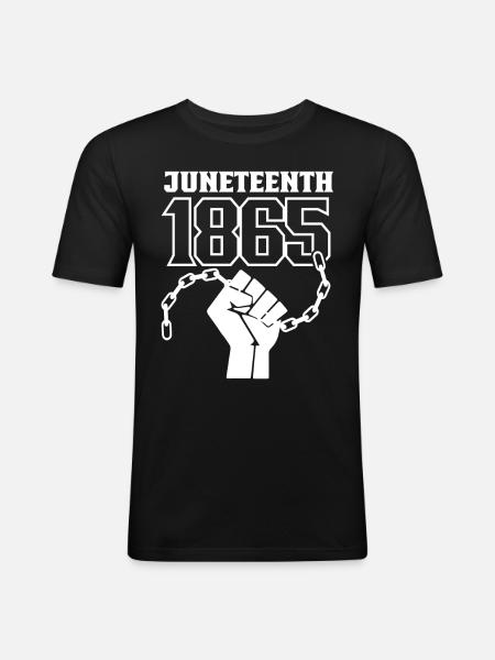 Juneteenth 1865 Afro-Américain Noir - T-shirt près du corps Homme - noir