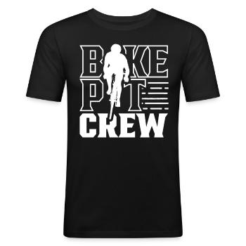 Bicycle pit crew Bicycle mechanic cycling race - Men's Slim Fit T-Shirt - black - Front - Nik (191cm)