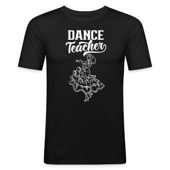 Tanzlehrerin Tanzlehrer Tanzschule Tanzkurs - Männer Slim Fit T-Shirt - Schwarz - Vorne - Nik (191cm)