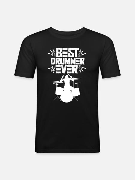 Best Drummer Ever Drums Drum - Men's Slim Fit T-Shirt - black