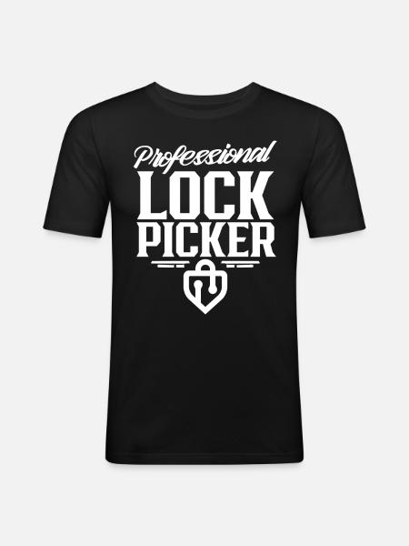 Professional Lock Picker Picker Crack - Men's Slim Fit T-Shirt - black
