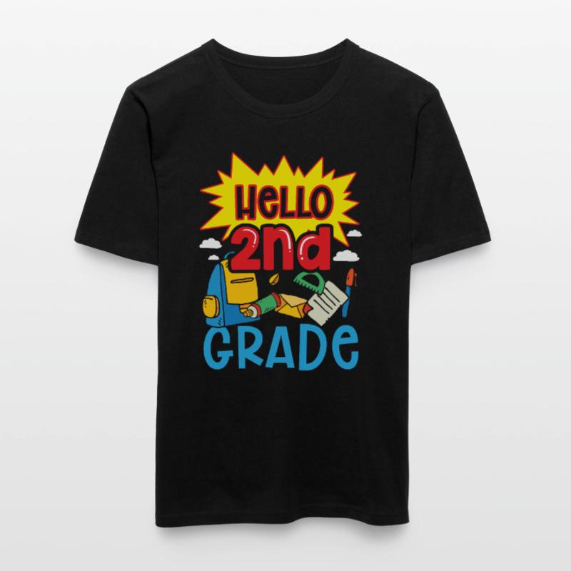 Hello 2nd Class Second Class Second Grader Men's Slim Fit T-Shirt
