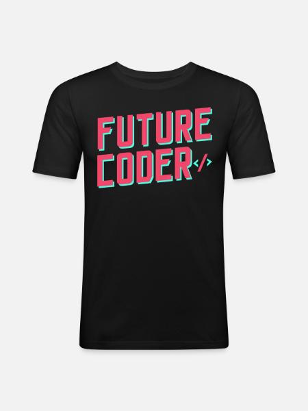 Zukünftiger Coder Coding Code Programmierer - Männer Slim Fit T-Shirt - Schwarz