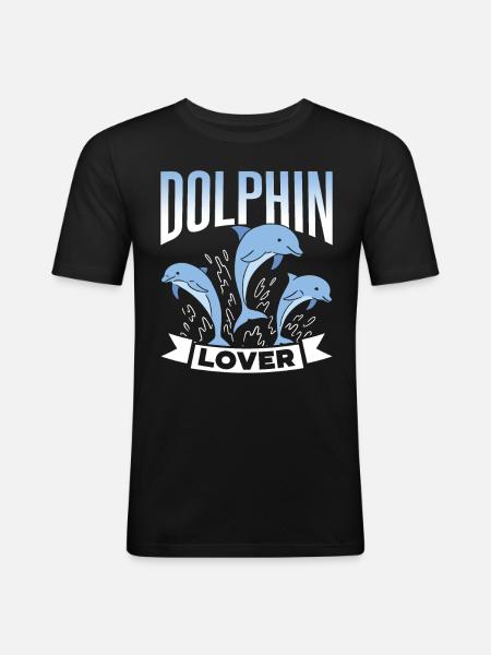 Delfin elskere Delfiner Delfiner Delfiner Delfiner - Herre Slim Fit T-Shirt - sort