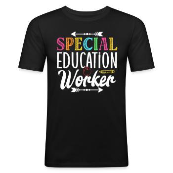 Special Education Workers Special Education Teachers - Men's Slim Fit T-Shirt - black - Front - Nik (191cm)