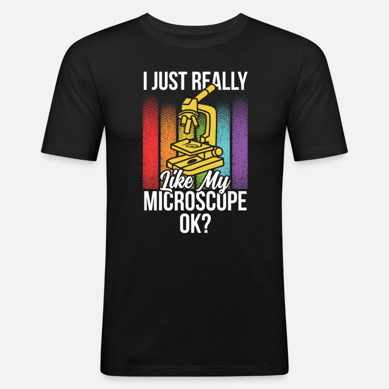 J’aime vraiment mon microscope Microscope - T-shirt près du corps Homme - noir