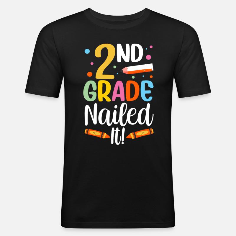 Zweite Klasse Volltreffer Zweitklässler Lehrer - Männer Slim Fit T-Shirt - Schwarz