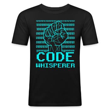 Code Whisperer Coding Coder Programmer - Men's Slim Fit T-Shirt - black - Front - Nik (191cm)
