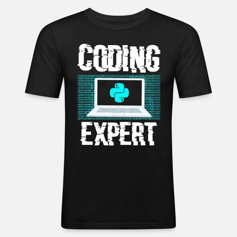 Coding Experte Coder Programmieren Programmierer - Männer Slim Fit T-Shirt - Schwarz