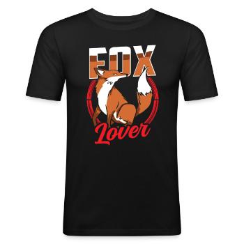 Fuchs Liebhaber Tier Füchse Sprüche - Männer Slim Fit T-Shirt - Schwarz - Vorne - Nik (191cm)