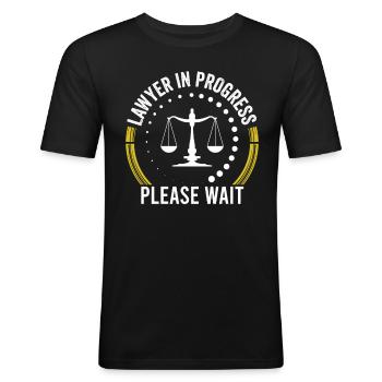 Lawyer Work in progress Please wait Law Lawyer - Men's Slim Fit T-Shirt - black - Front - Nik (191cm)
