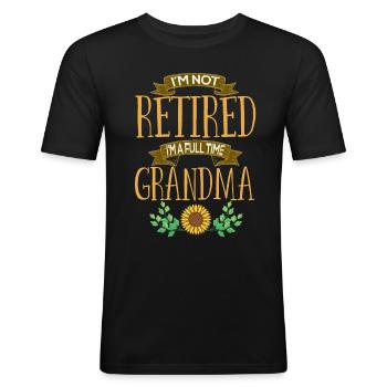 Bin Nicht Im Ruhestand Ich Bin Eine Vollzeit Oma - Männer Slim Fit T-Shirt - Schwarz - Vorne - Nik (191cm)