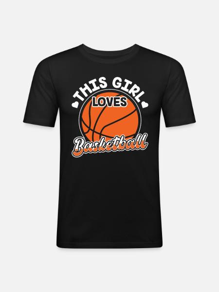 Cette fille aime le basketteur - T-shirt près du corps Homme - noir