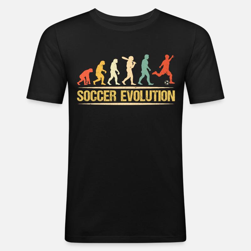 Soccer Evolution - Männer Slim Fit T-Shirt - Schwarz