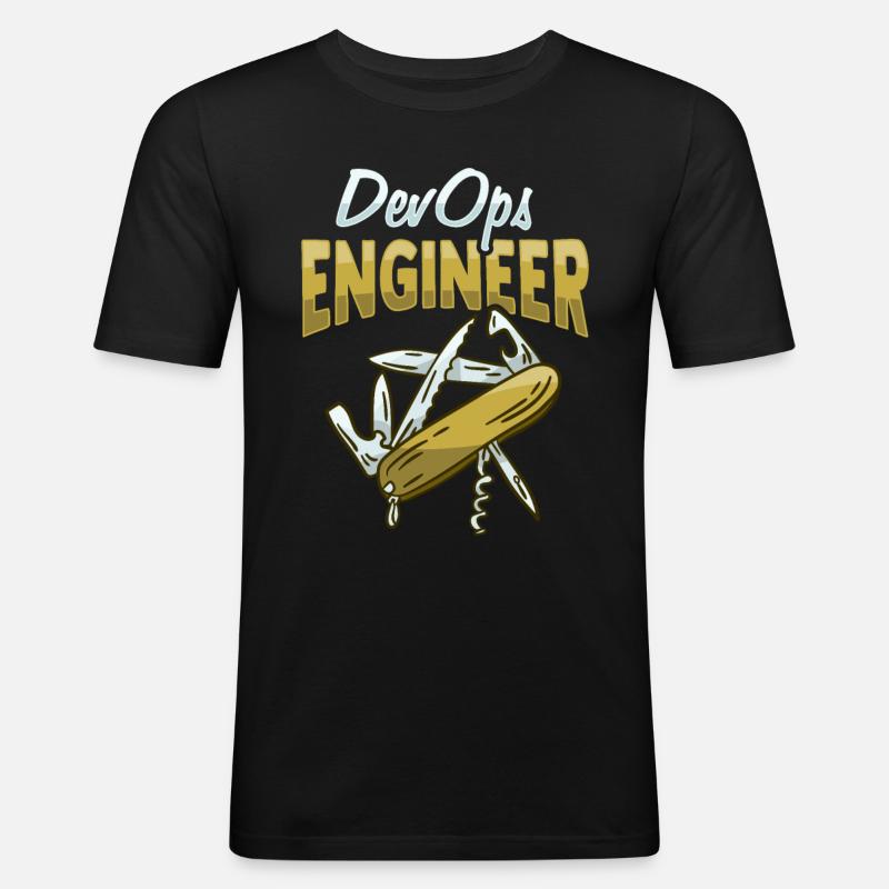 Sys-Admin Entwickler Devops-Ingenieur - Männer Slim Fit T-Shirt - Schwarz