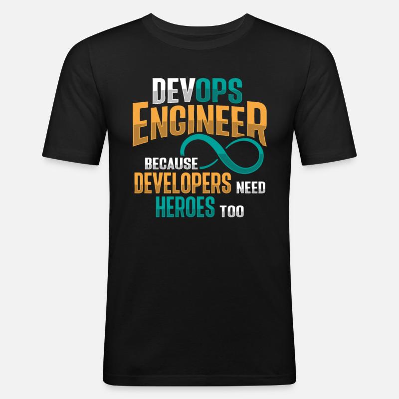 Sys-Admin Developer Devops Engineer - Men's Slim Fit T-Shirt - black