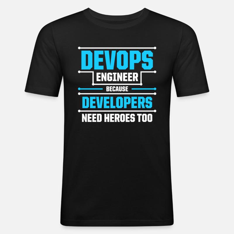 Sys-Admin Entwickler Devops-Ingenieur - Männer Slim Fit T-Shirt - Schwarz