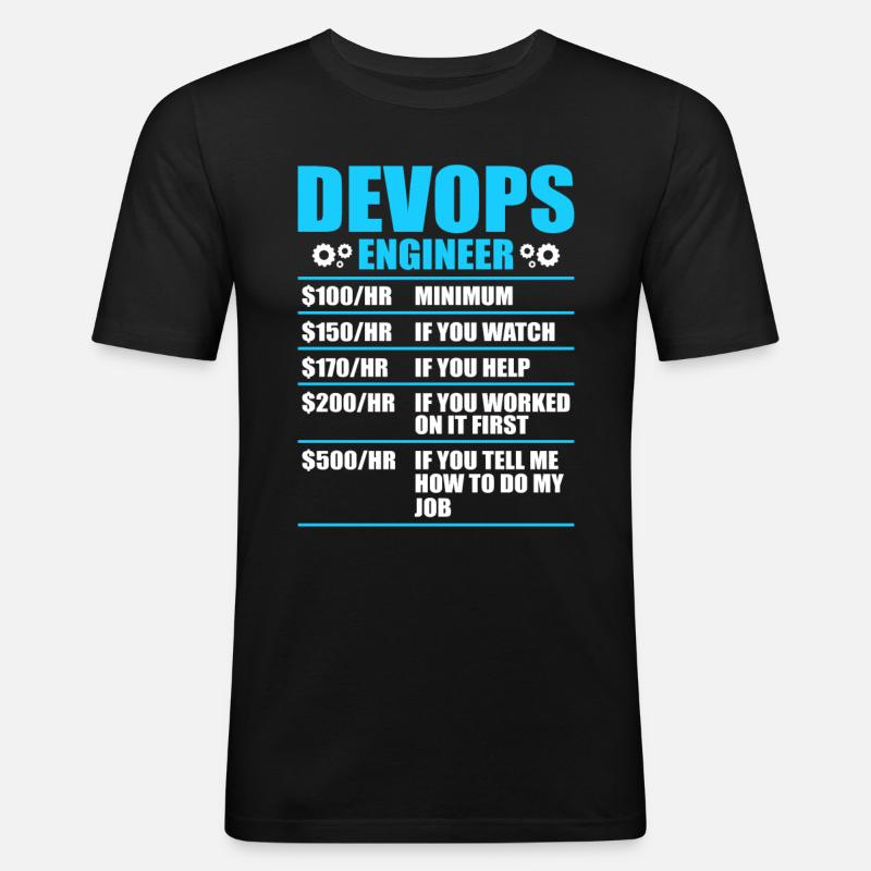Devops Sys-Admin Entwickler - Männer Slim Fit T-Shirt - Schwarz