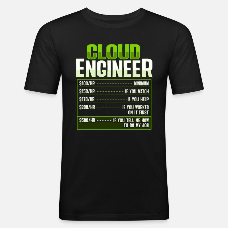 Sys-Admin und Entwickler Cloud-Devops-Ingenieur - Männer Slim Fit T-Shirt - Schwarz