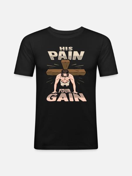 Jesus Fitness Training - Men's Slim Fit T-Shirt - black