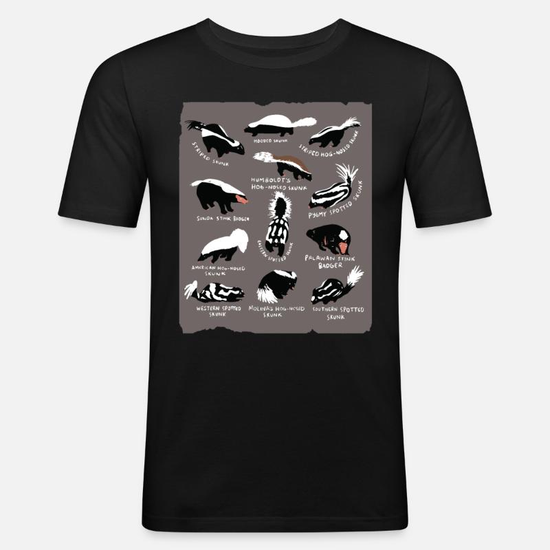 Stinktier - Männer Slim Fit T-Shirt - Schwarz