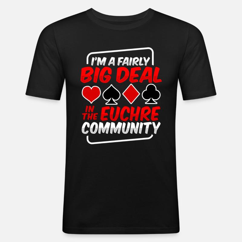 Kartenspiel Euchre - Männer Slim Fit T-Shirt - Schwarz