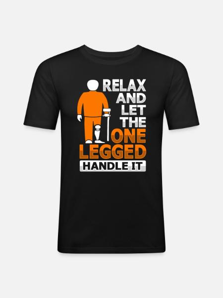 Prothèse de jambe amputée Amputation - T-shirt près du corps Homme - noir