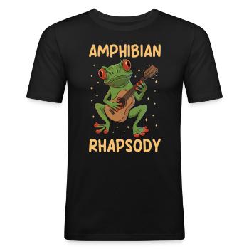Rotaugen Frosch Gitarre Amphibian Rhapsody - Männer Slim Fit T-Shirt - Schwarz - Vorne - Nik (191cm)