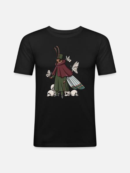 Emo Gothic Papillon Graphique - T-shirt près du corps Homme - noir