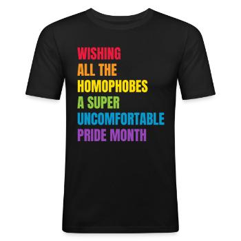 LGBT Pride Month Design für Gay Pride - Männer Slim Fit T-Shirt - Schwarz - Vorne - Nik (191cm)