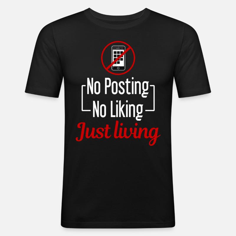 Technologiepause, Bildschirmfreie Zeit, Offline, - Männer Slim Fit T-Shirt - Schwarz