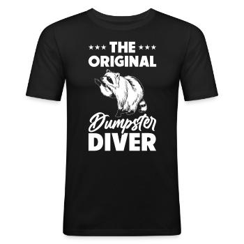 Raccoon Lover Trash Picking Dumpster Diving Trash - Männer Slim Fit T-Shirt - Schwarz - Vorne - Nik (191cm)