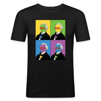 Philosophe Philosophie Emmanuel Kant - T-shirt près du corps Homme - noir - Devant - Nik (191cm)