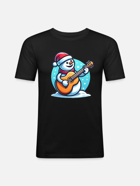 Christmas musical instrument design - Men's Slim Fit T-Shirt - black