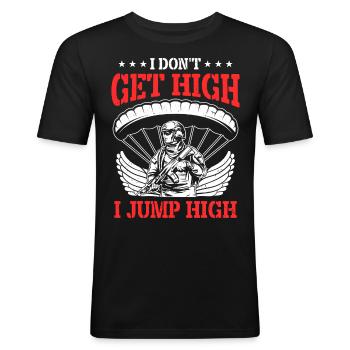 Parachutisme militaire parachutiste - T-shirt près du corps Homme - noir - Devant - Nik (191cm)