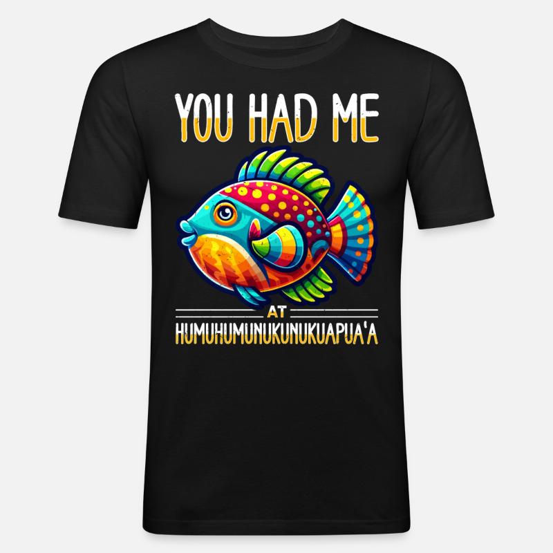 Hawaiian Reef Triggerfish - Men's Slim Fit T-Shirt - black