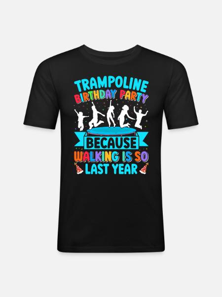 Fête d’anniversaire trampoline - T-shirt près du corps Homme - noir