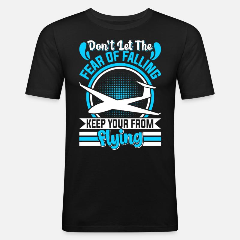 Segelflieger - Männer Slim Fit T-Shirt - Schwarz
