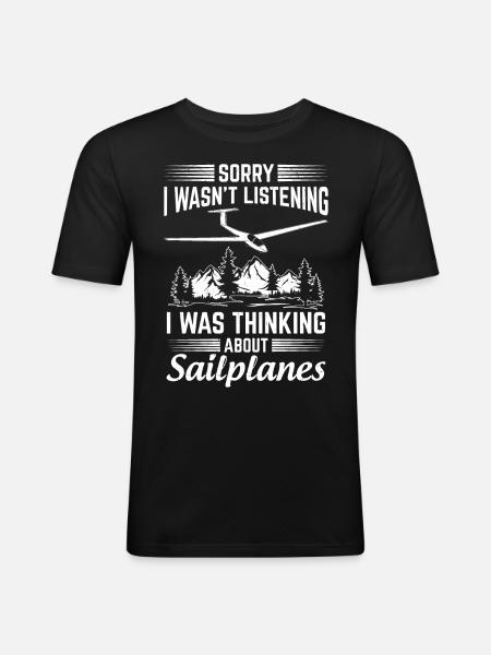 Planeur - T-shirt près du corps Homme - noir
