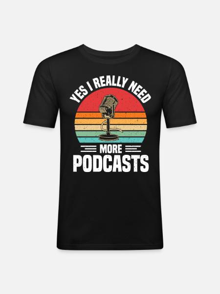 Podcaster Podcast - Men's Slim Fit T-Shirt - black