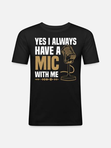Podcaster Podcast - T-shirt près du corps Homme - noir