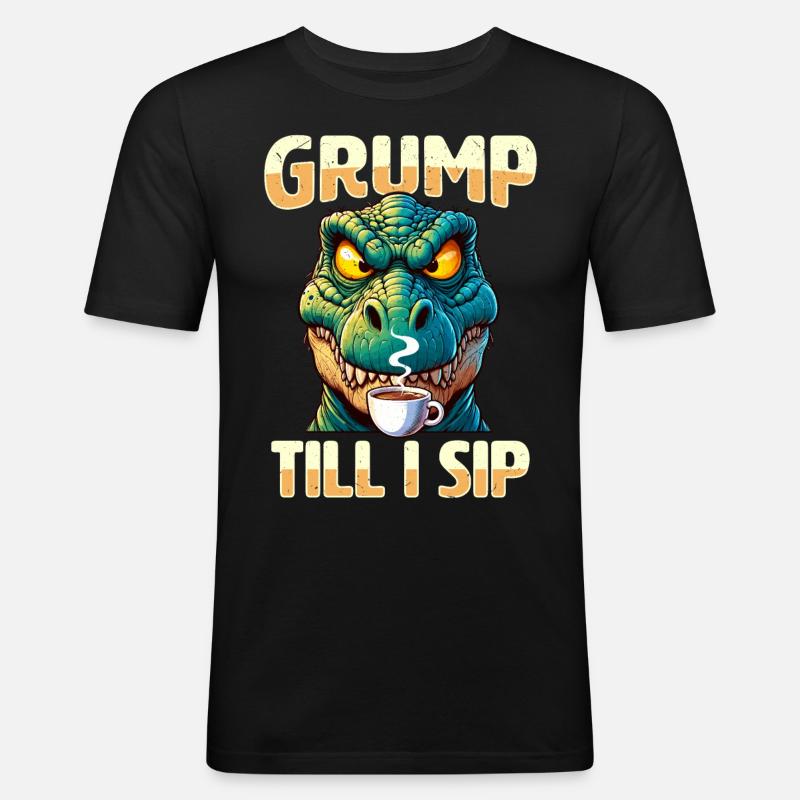 Dinosaure Trex avec - T-shirt près du corps Homme - noir
