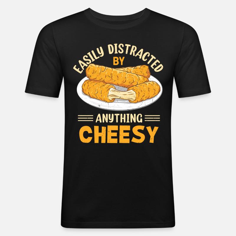 Mozzarella Sticks Cheese - Men's Slim Fit T-Shirt - black
