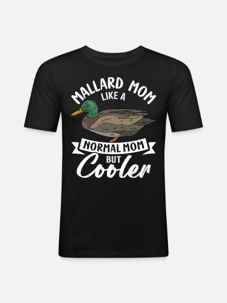 Canard colvert - T-shirt près du corps Homme - noir
