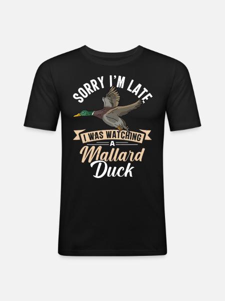 Canard colvert - T-shirt près du corps Homme - noir