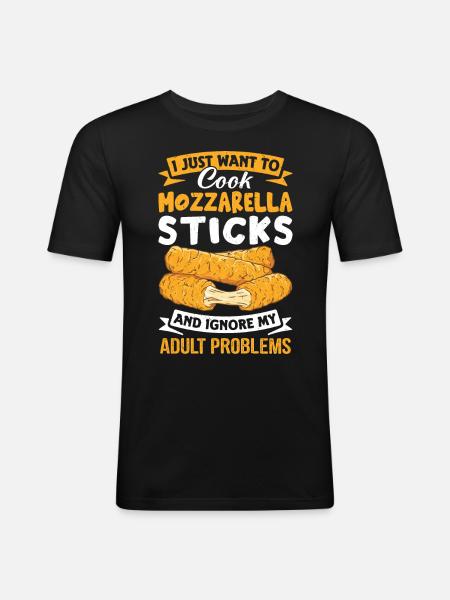 Mozzarella Sticks Cheese - Men's Slim Fit T-Shirt - black