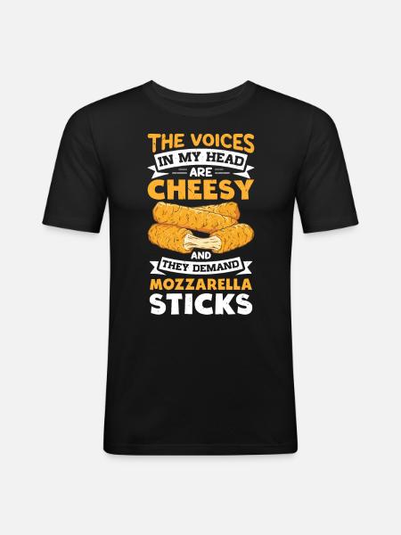 Mozzarella Sticks Cheese - Men's Slim Fit T-Shirt - black