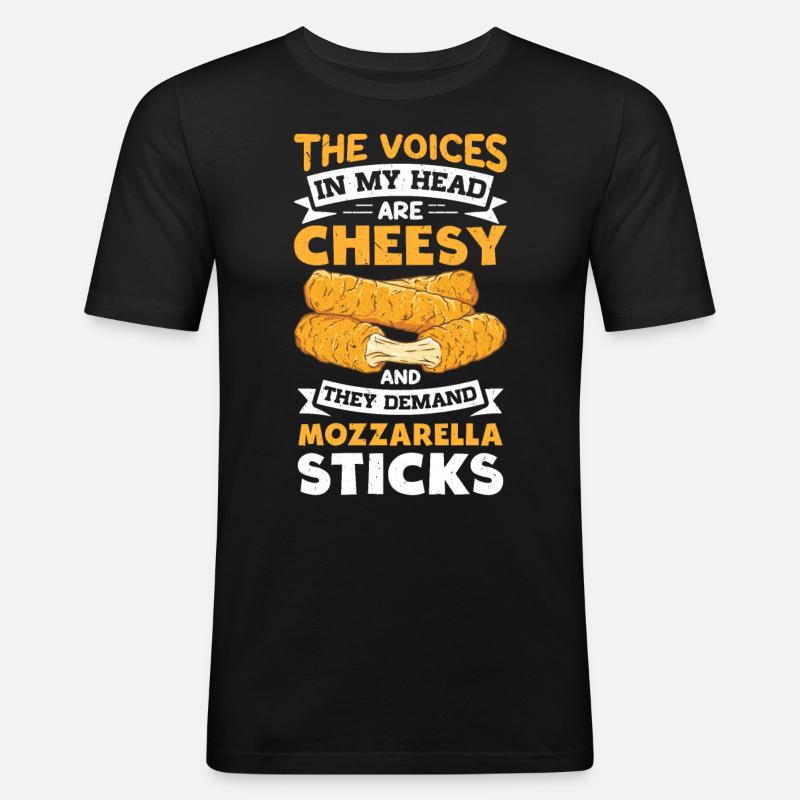 Mozzarella Sticks Cheese - Men's Slim Fit T-Shirt - black